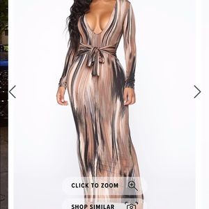 Brown combo maxi dress